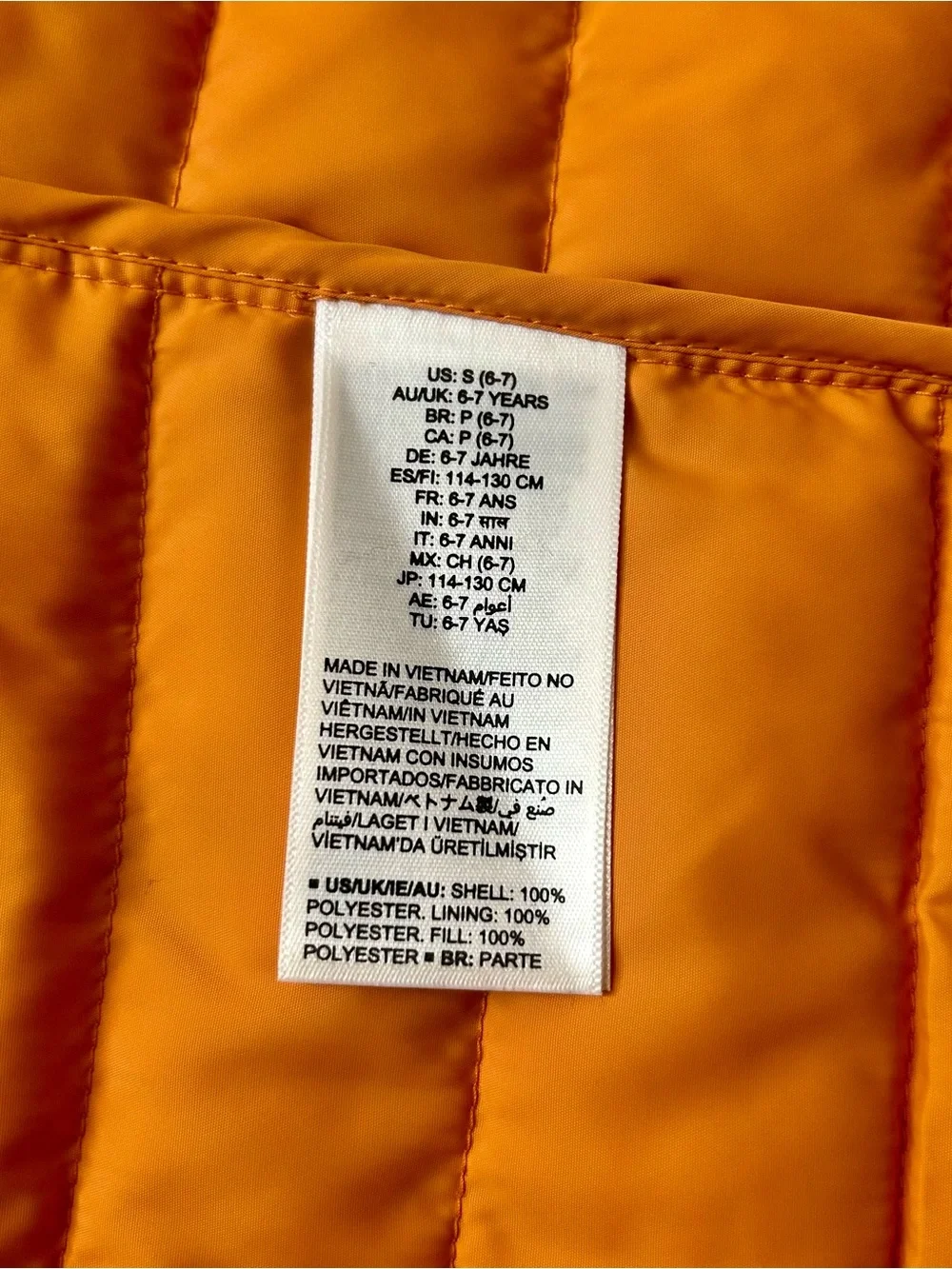 Amazon Essentials Orange Floral Quilted Puffer Vest for Kids